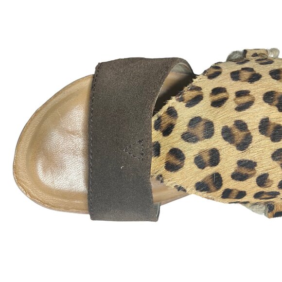 Diba True Leopard Print Wedge Sandals Women’s 9.5 | Brown Suede - Picture 3 of 10